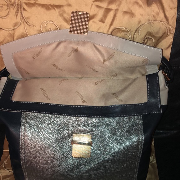 AB A BELLUCCI MADE IN I TALY LEATHER GRAY/TAN HANDBAG - Picture 2 of 10